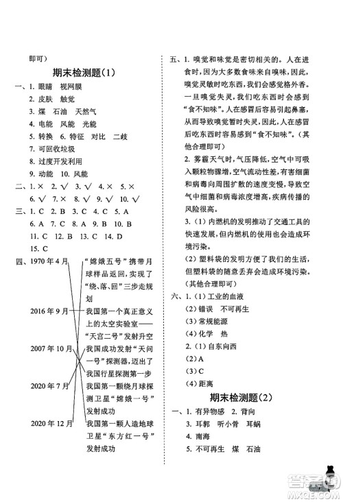 中国石油大学出版社2025年春初中卷行知天下六年级科学艺术与实践下册通用版答案
