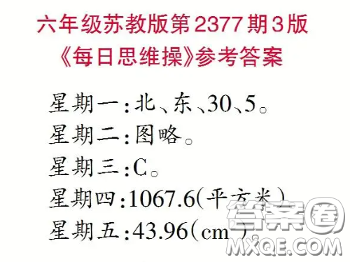 2025小学生数学报六年级第2377期答案