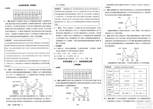 江西高校出版社2025年春卷霸初中同步测试卷八年级生物下册人教版答案