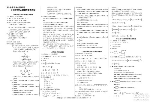 长江少年儿童出版社2025年春思维新观察七年级数学下册人教版答案