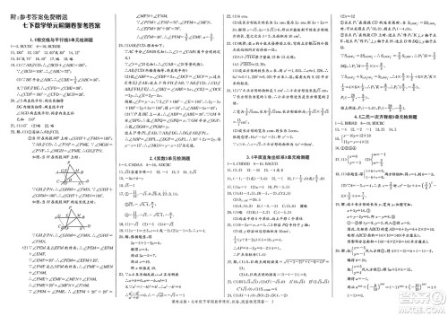 长江少年儿童出版社2025年春思维新观察课时必练七年级数学下册通用版答案