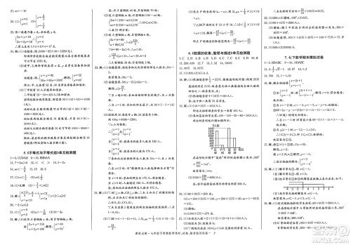 长江少年儿童出版社2025年春思维新观察课时必练七年级数学下册通用版答案