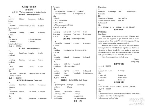 长江少年儿童出版社2025年春思维新观察九年级英语下册人教版答案 长江少年儿童出版社2025年春思维新观察九年级英语下册人教版答案
