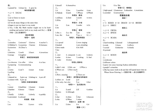 长江少年儿童出版社2025年春思维新观察九年级英语下册人教版答案 长江少年儿童出版社2025年春思维新观察九年级英语下册人教版答案