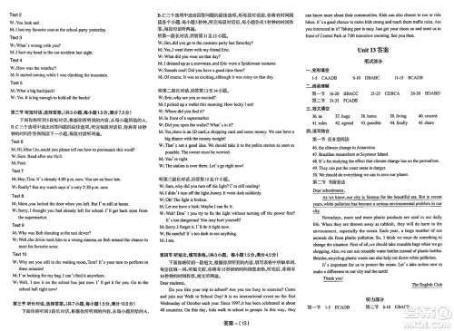 武汉出版社2025年春思维新观察课时必练九年级英语下册通用版答案