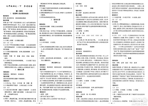 长江少年儿童出版社2025年春思维新观察九年级语文下册人教版答案