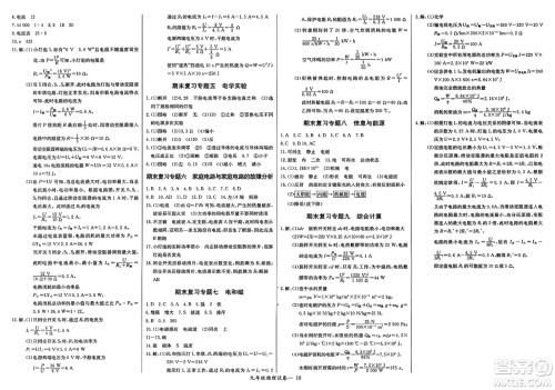 长江少年儿童出版社2025年春思维新观察课时必练九年级物理下册通用版答案