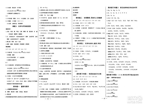 长江少年儿童出版社2025年春思维新观察九年级化学下册人教版答案