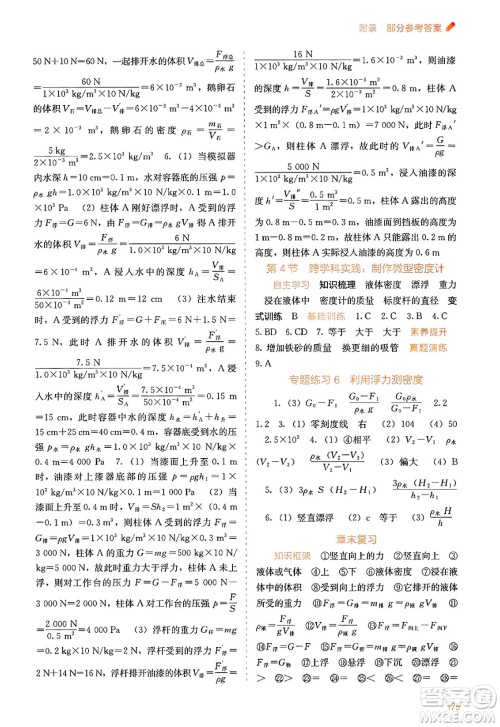 广西教育出版社2025年春自主学习能力测评八年级物理下册人教版答案