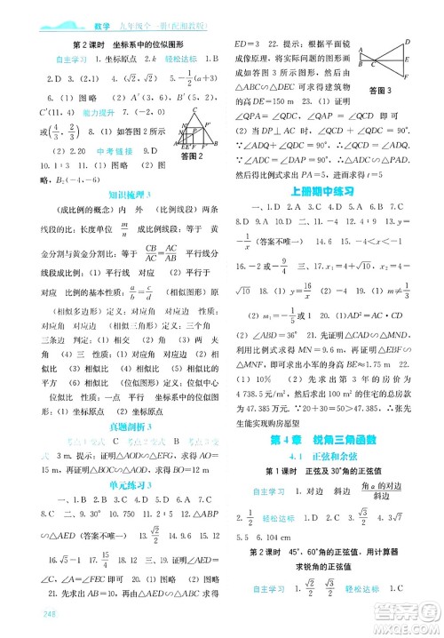 广西教育出版社2025年春自主学习能力测评九年级数学下册湘教版答案 广西教育出版社2025年春自主学习能力测评九年级数学下册湘教版答案