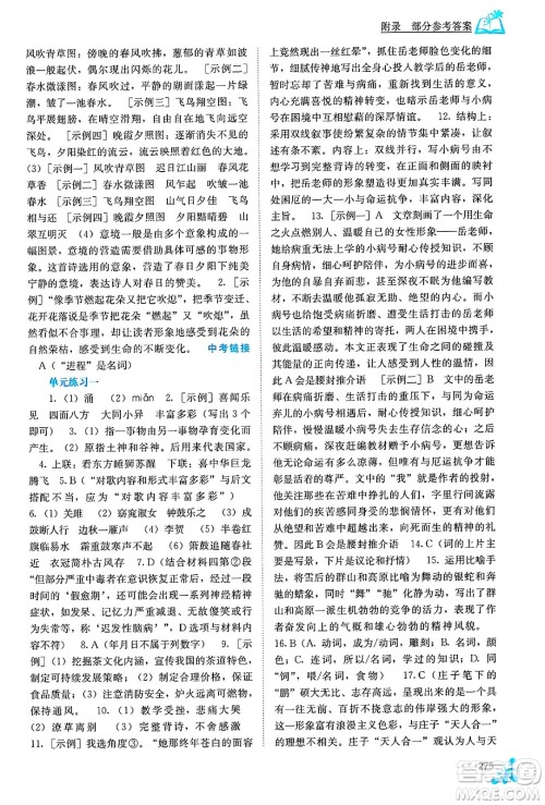 广西教育出版社2025年春自主学习能力测评九年级语文下册通用版答案 广西教育出版社2025年春自主学习能力测评九年级语文下册通用版答案