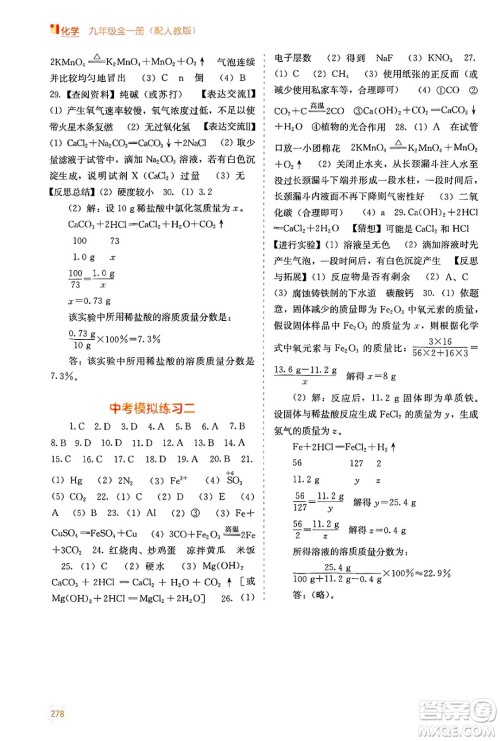 广西教育出版社2025年春自主学习能力测评九年级化学下册人教版答案 广西教育出版社2025年春自主学习能力测评九年级化学下册人教版答案