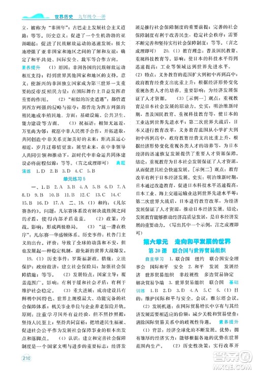 广西教育出版社2025年春自主学习能力测评九年级历史下册通用版答案 广西教育出版社2025年春自主学习能力测评九年级历史下册通用版答案