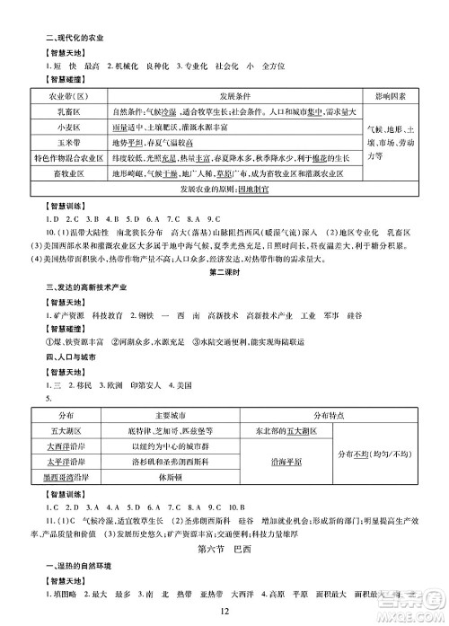 明天出版社2025年春智慧学习导学练七年级地理下册人教版答案 明天出版社2025年春智慧学习导学练七年级地理下册人教版答案