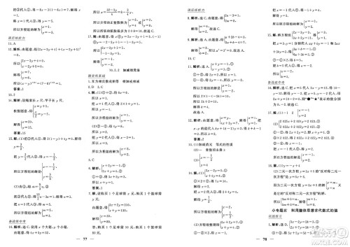 青海人民出版社2025年春新坐标同步练习七年级数学下册人教版青海专版答案