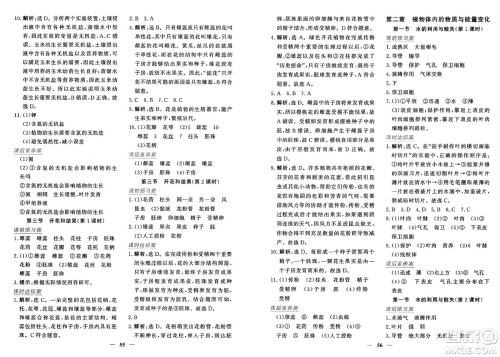 青海人民出版社2025年春新坐标同步练习七年级生物下册人教版青海专版答案