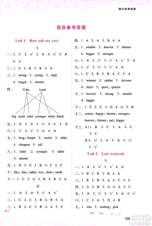 广西师范大学出版社2025年春自主与互动学习新课程学习辅导六年级英语下册人教PEP版答案