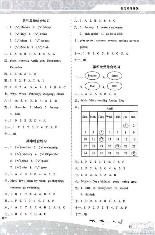 广西师范大学出版社2025年春自主与互动学习新课程学习辅导五年级英语下册人教PEP版答案