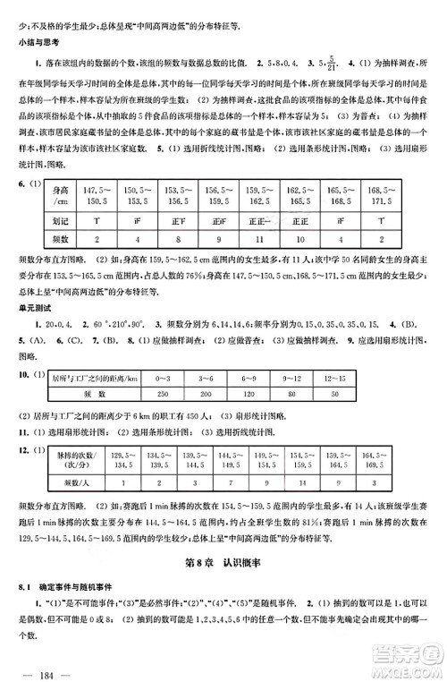 江苏凤凰科学技术出版社2025年春数学补充习题八年级数学下册苏科版答案