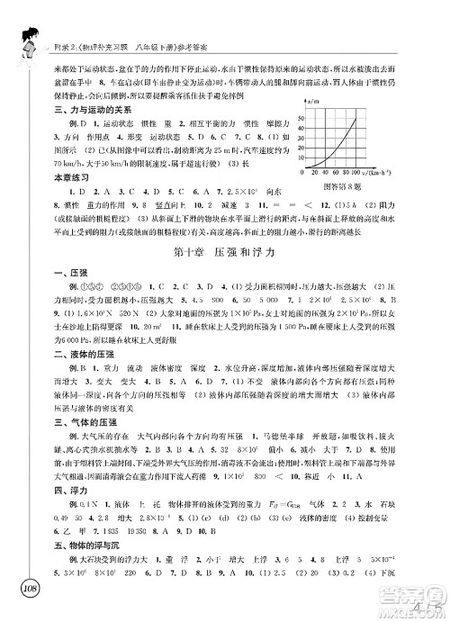 江苏凤凰科学技术出版社2025年春物理补充习题八年级物理下册苏科版答案
