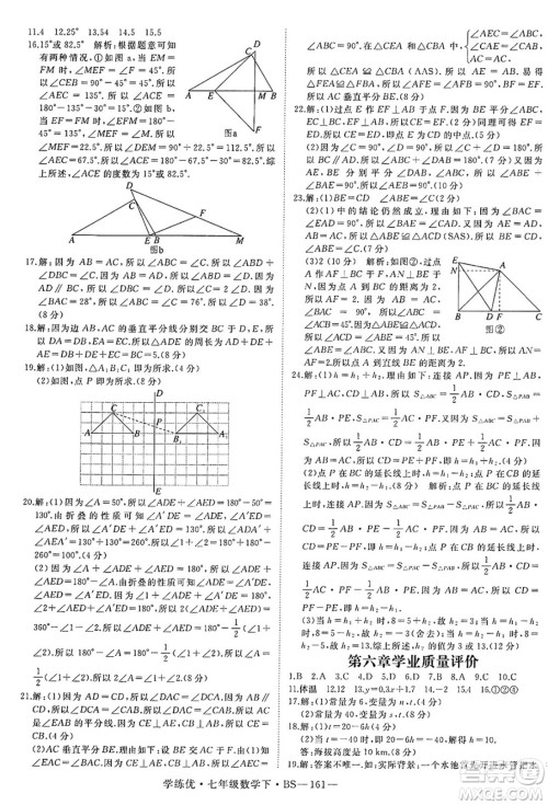 延边大学出版社2025年春优翼学练优七年级数学下册北师大版答案