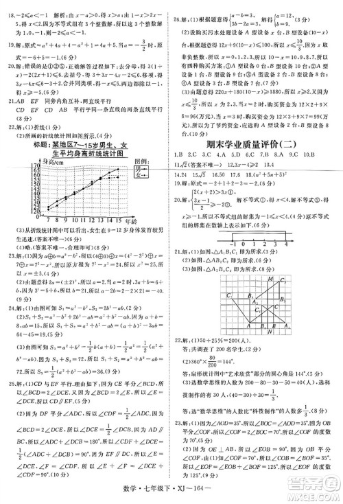 延边大学出版社2025年春优翼学练优七年级数学下册湘教版答案