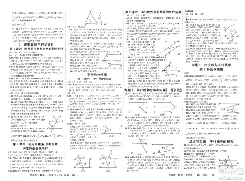 延边大学出版社2025年春优翼学练优七年级数学下册北师大版河南专版答案