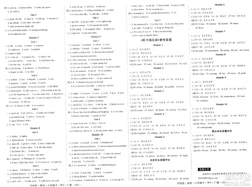 延边大学出版社2025年春优翼学练优八年级英语下册外研版广西专版答案