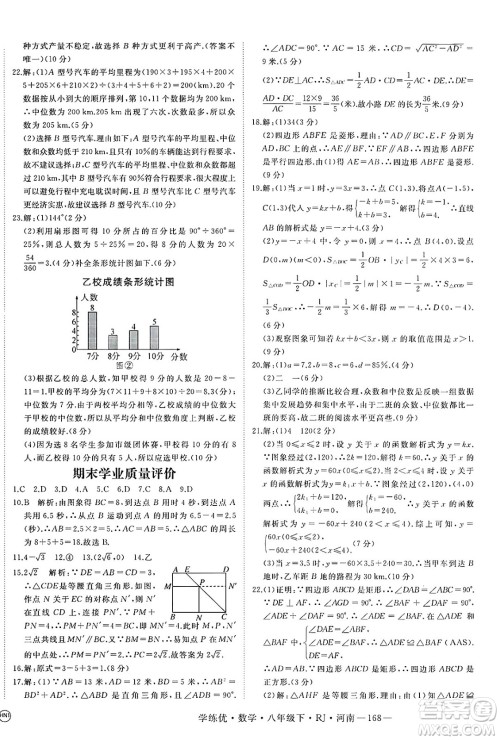延边大学出版社2025年春优翼学练优八年级数学下册人教版河南专版答案 延边大学出版社2025年春优翼学练优八年级数学下册人教版河南专版答案