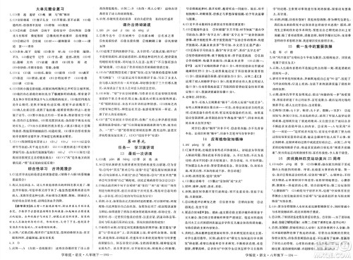 延边大学出版社2025年春优翼学练优八年级语文下册通用版答案