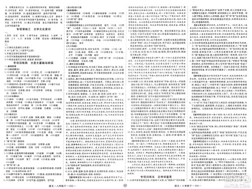 延边大学出版社2025年春优翼学练优八年级语文下册人教版贵州专版答案
