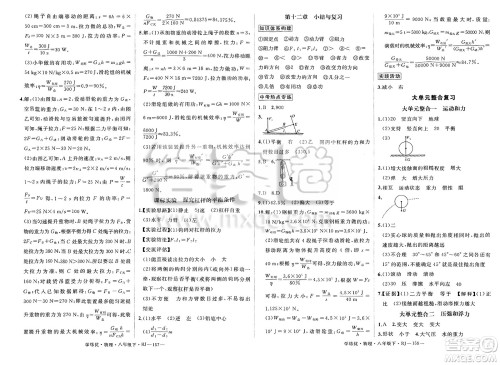 延边大学出版社2025年春优翼学练优八年级物理下册人教版答案