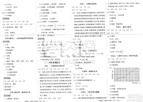 宁夏人民教育出版社2025年春优翼学练优八年级生物下册人教版答案 宁夏人民教育出版社2025年春优翼学练优八年级生物下册人教版答案