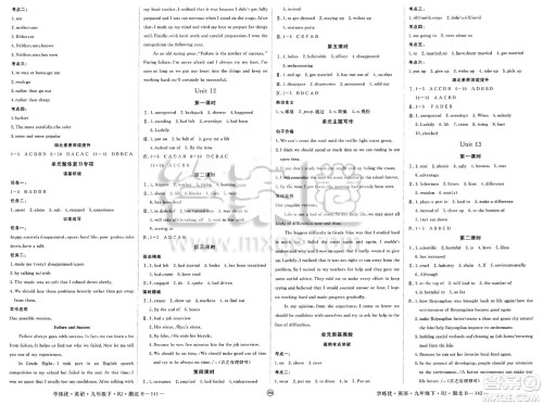 延边大学出版社2025年春优翼学练优九年级英语下册人教版湖北专版答案