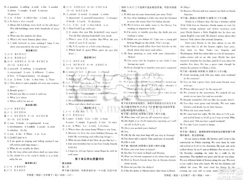 延边大学出版社2025年春优翼学练优九年级英语下册人教版河南专版答案