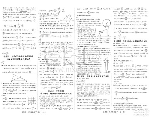 延边大学出版社2025年春优翼学练优九年级数学下册人教版答案