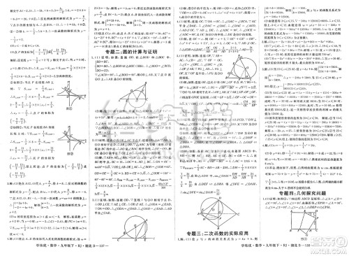 延边大学出版社2025年春优翼学练优九年级数学下册人教版湖北专版答案