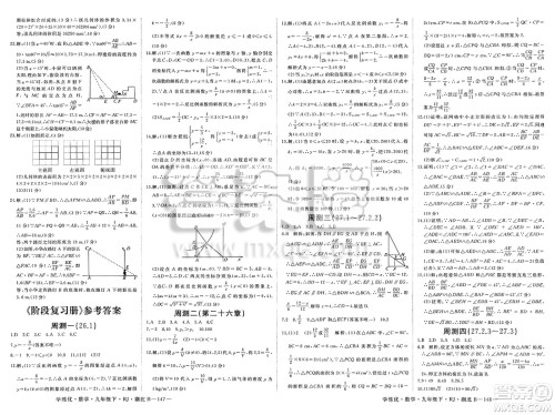 延边大学出版社2025年春优翼学练优九年级数学下册人教版湖北专版答案