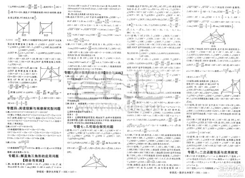 延边大学出版社2025年春优翼学练优九年级数学下册沪科版答案