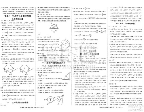 延边大学出版社2025年春优翼学练优九年级数学下册湘教版答案 延边大学出版社2025年春优翼学练优九年级数学下册湘教版答案