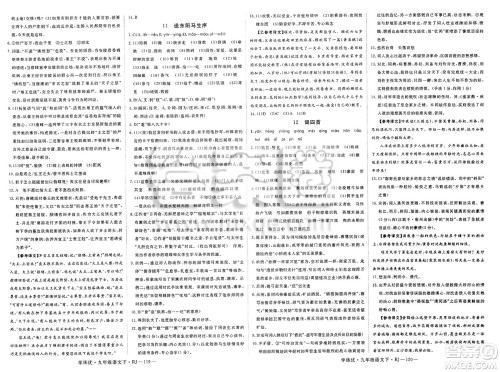 延边大学出版社2025年春优翼学练优九年级语文下册人教版答案