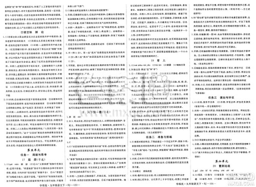 延边大学出版社2025年春优翼学练优九年级语文下册人教版答案