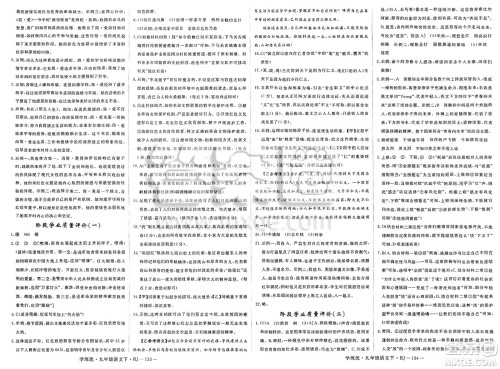 延边大学出版社2025年春优翼学练优九年级语文下册人教版答案