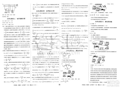延边大学出版社2025年春优翼学练优九年级物理下册人教版湖北专版答案