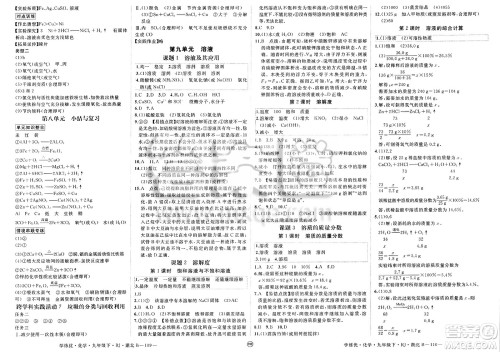 延边大学出版社2025年春优翼学练优九年级化学下册人教版湖北专版答案