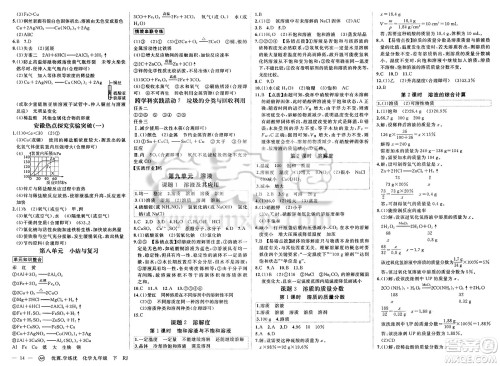 合肥工业大学出版社2025年春优翼学练优九年级化学下册人教版安徽专版答案