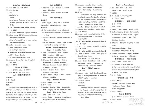 延边大学出版社2025年春优翼学练优六年级英语下册人教PEP版答案