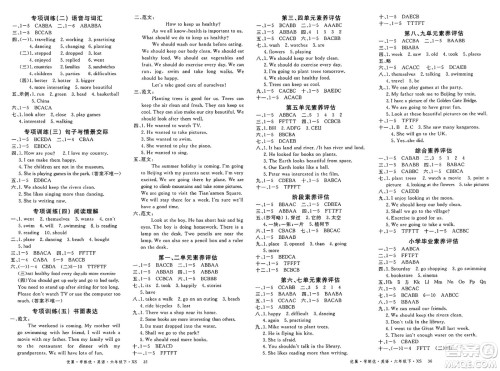 湖南大学出版社2025年春优翼学练优六年级英语下册湘少版答案