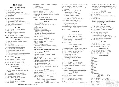 湖南大学出版社2025年春优翼学练优六年级英语下册湘少版答案
