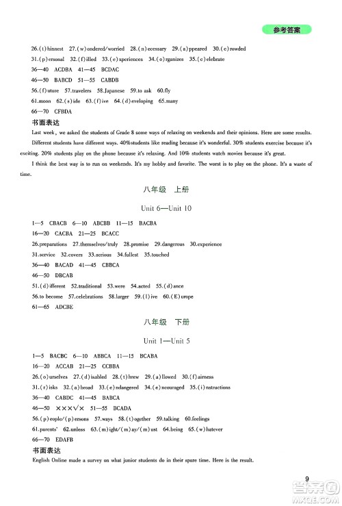 四川教育出版社2025年春新课程实践与探究丛书九年级英语下册人教版答案
